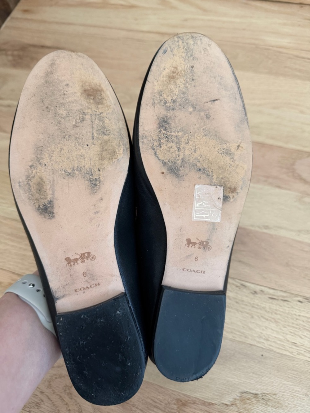 Coach Haley Black Leather Loafer with Gold Horsebit Size 6 - Picture 8 of 8